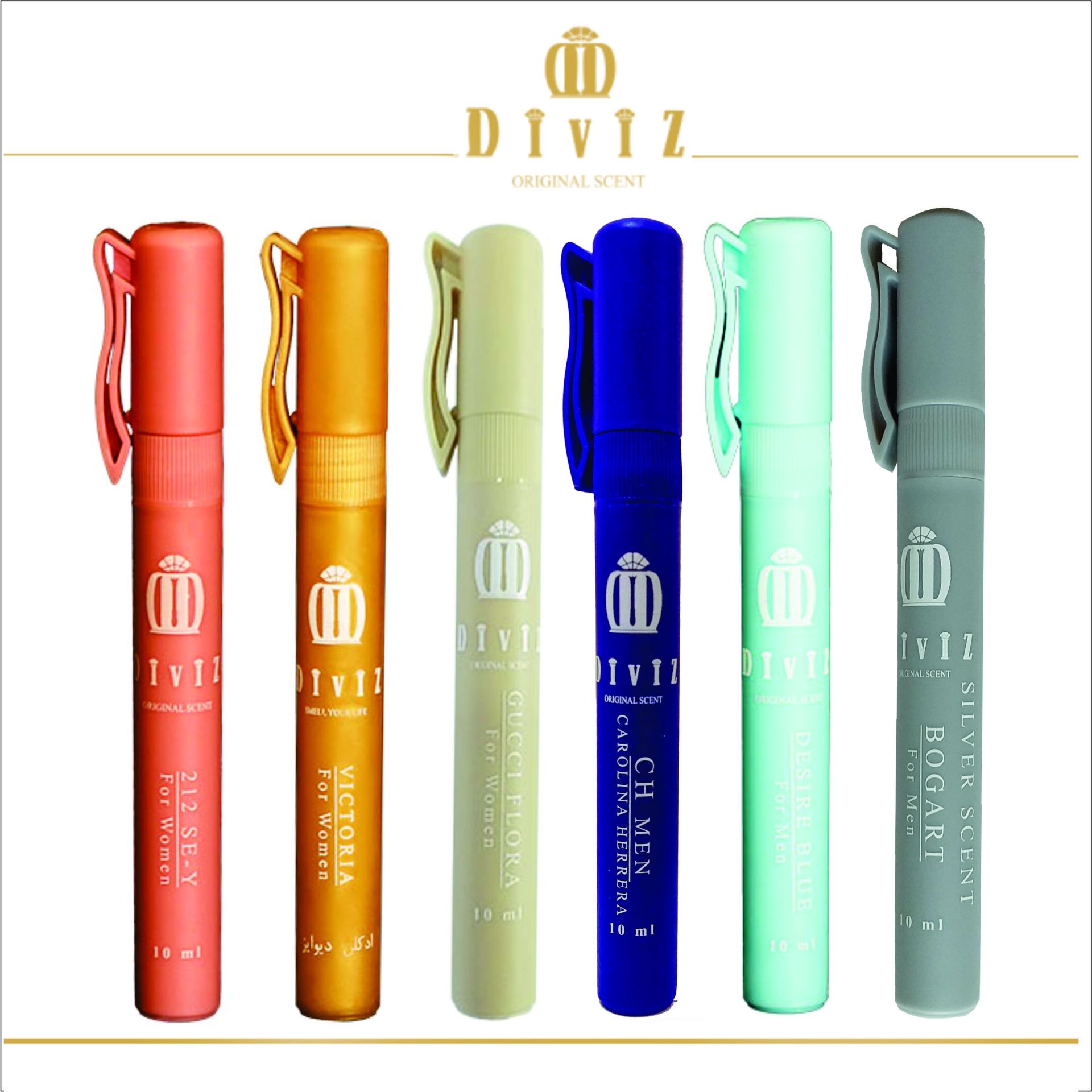 پک 6 عددی عطر جیبی زنانه و مردانه (10 میلی لیتر )